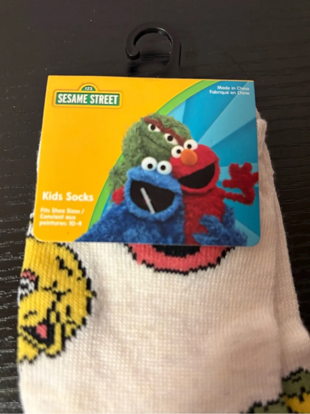 Sesame Street Kids Crew Socks Elmo Oscar Big Bird NWT Size 10-4